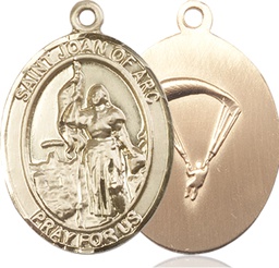 [7053KT7] 14kt Gold Saint Joan of Arc Paratrooper Medal