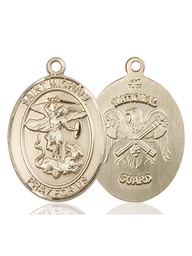 [7076KT5] 14kt Gold Saint Michael National Guard Medal