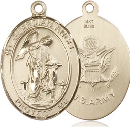 [7118KT2] 14kt Gold Guardian Angel Army Medal