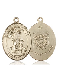[7118KT3] 14kt Gold Guardian Angel Coast Guard Medal