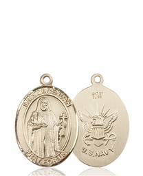 [8018KT6] 14kt Gold Saint Brendan Navy Medal