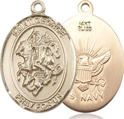 [8040KT6] 14kt Gold Saint George Navy Medal