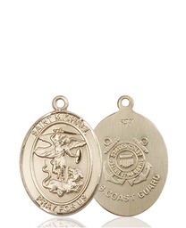 [8076KT3] 14kt Gold Saint Michael Coast Guard Medal