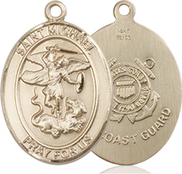 [8076KT3] 14kt Gold Saint Michael Coast Guard Medal