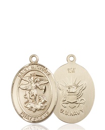 [8076KT6] 14kt Gold Saint Michael Navy Medal