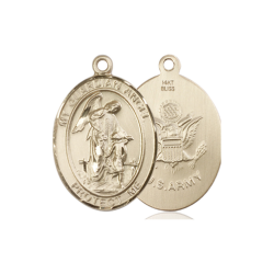 [8118KT2] 14kt Gold Guardian Angel Army Medal