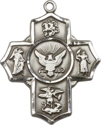 [5790SS6] Sterling Silver 5-Way Navy Medal