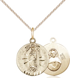 [4228GF/18GF] 14kt Gold Filled Our Lady of Guadalupe Pendant on a 18 inch Gold Filled Light Curb chain