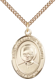 [7362GF/24GF] 14kt Gold Filled Saint Josemaria Escriva Pendant on a 24 inch Gold Filled Heavy Curb chain