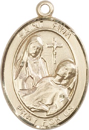 [7364GF] 14kt Gold Filled Saint Fina Medal