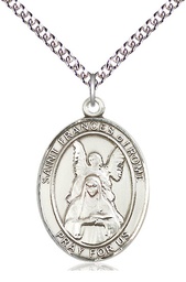 [7365SS/24SS] Sterling Silver Saint Frances of Rome Pendant on a 24 inch Sterling Silver Heavy Curb chain