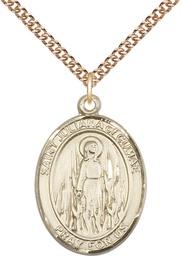[7372GF/24GF] 14kt Gold Filled Saint Juliana Pendant on a 24 inch Gold Filled Heavy Curb chain