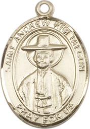 [7373GF] 14kt Gold Filled Saint Andrew Kim Taegon Medal