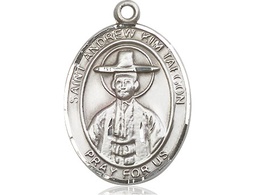 [7373SS] Sterling Silver Saint Andrew Kim Taegon Medal
