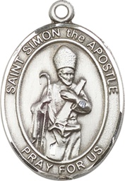 [7375SS] Sterling Silver Saint Simon Medal