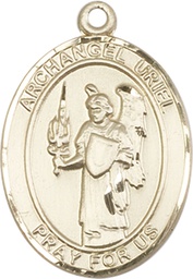 [7378GF] 14kt Gold Filled Saint Uriel the Archangel Medal