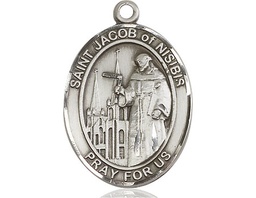 [7392SS] Sterling Silver Saint Jacob of Nisibis Medal