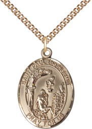 [7394GF/24GF] 14kt Gold Filled Paul the Hermit Pendant on a 24 inch Gold Filled Heavy Curb chain