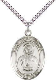 [7397SS/24SS] Sterling Silver Saint Peter Chanel Pendant on a 24 inch Sterling Silver Heavy Curb chain