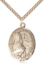 [7401GF/24GF] 14kt Gold Filled Jeanne Chezard de Matel Pendant on a 24 inch Gold Filled Heavy Curb chain