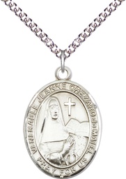 [7401SS/24SS] Sterling Silver Jeanne Chezard de Matel Pendant on a 24 inch Sterling Silver Heavy Curb chain