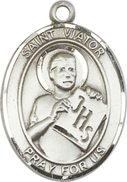 [7408SS] Sterling Silver Saint Viator of Bergamo Medal