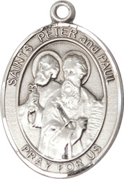 [7410SS] Sterling Silver Saint Peter St Paul Medal