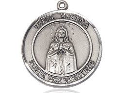 [7413RDSPSS] Sterling Silver Our Lady Rosa Mystica Medal