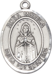 [7413SPSS] Sterling Silver Rosa Mystica Medal