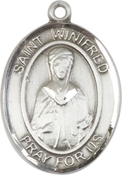 [7419SS] Sterling Silver Saint Winifred of Wales Medal