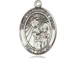 [7420SS] Sterling Silver Saint Margaret Mary Alacoque Medal
