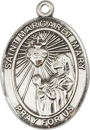 [7420SS] Sterling Silver Saint Margaret Mary Alacoque Medal