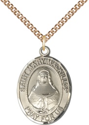 [7425GF/24GF] 14kt Gold Filled Saint Mary Mackillop Pendant on a 24 inch Gold Filled Heavy Curb chain