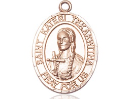[7438GF] 14kt Gold Filled Saint Kateri Tekakwitha Medal