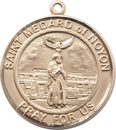 [7444RDGF] 14kt Gold Filled Saint Medard of Noyon Medal