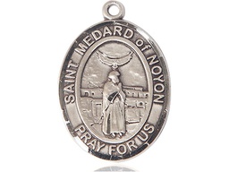 [7444SS] Sterling Silver Saint Medard of Noyon Medal