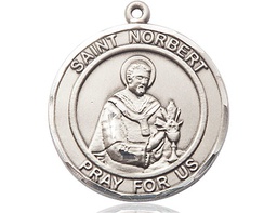 [7447RDSS] Sterling Silver Saint Norbert of Xanten Medal