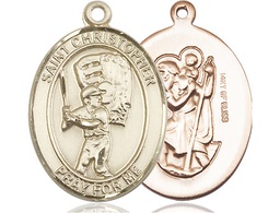 [7500GF] 14kt Gold Filled Saint Christopher Baseball Medal