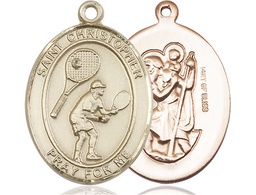 [7505GF] 14kt Gold Filled Saint Christopher Tennis Medal