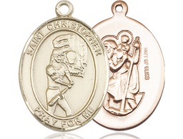 [7507GF] 14kt Gold Filled Saint Christopher Softball Medal