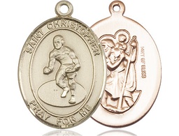 [7508GF] 14kt Gold Filled Saint Christopher Wrestling Medal