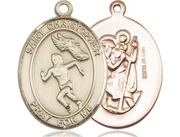 [7510GF] 14kt Gold Filled Saint Christopher Track&amp;Field Medal