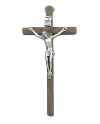 [17/830] 4in.Small Crucifix Wood Silver Corpus 