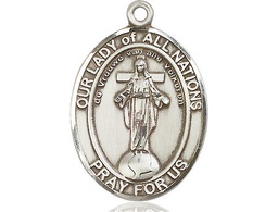 [7242SS] Sterling Silver Our Lady of All Nations Medal