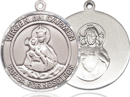 [7243RDSPSS] Sterling Silver Virgen del Carmen Medal
