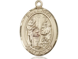 [7244GF] 14kt Gold Filled Saint Zita Medal