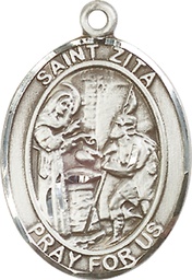 [7244SS] Sterling Silver Saint Zita Medal