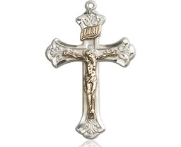 [2622GF/SSY] Two-Tone GF/SS Crucifix Medal - With Box