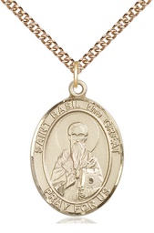 [7275GF/24GF] 14kt Gold Filled Saint Basil the Great Pendant on a 24 inch Gold Filled Heavy Curb chain
