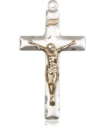 [2644GF/SSY] Two-Tone GF/SS Crucifix Medal - With Box